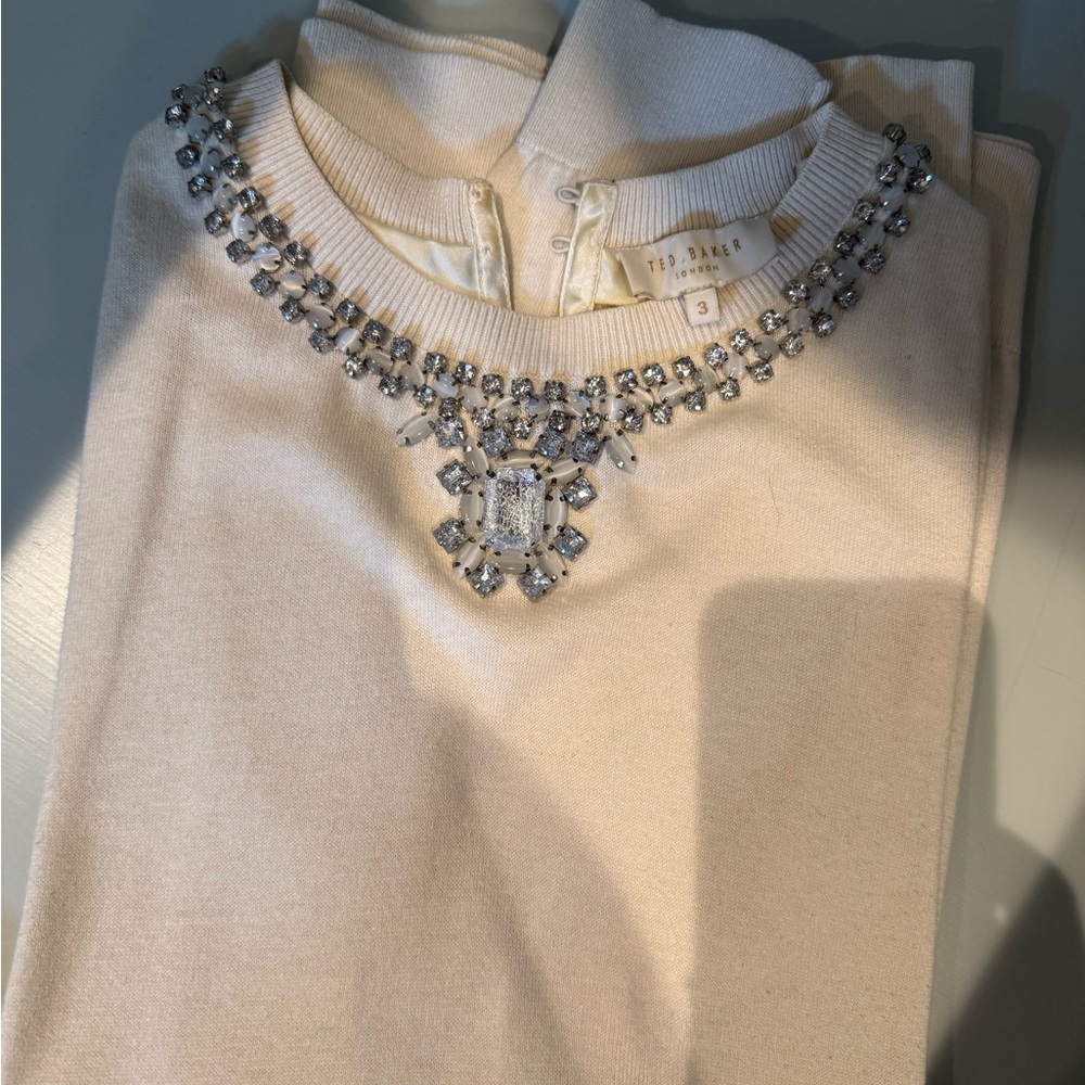 Ted Baker Ivory Top with Crystal Accents